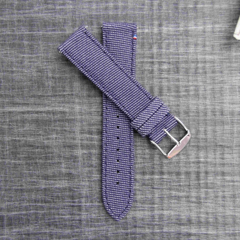 Avel & Men - Bracelet-montre "Port Louis" en toile Seaqual (noir, beige, bleu, kaki, rouge...)