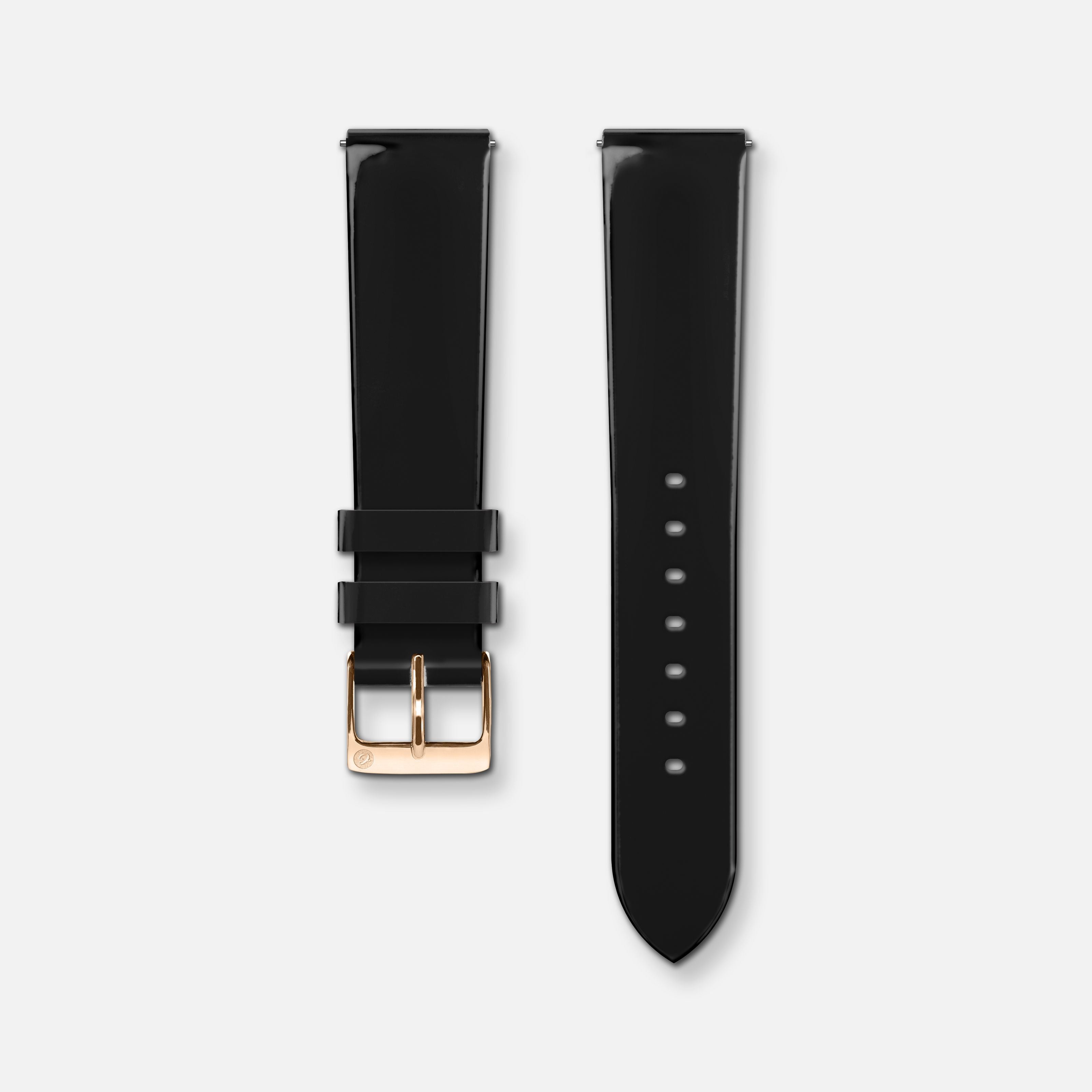 Bracelet cuir vernis noir 18mm