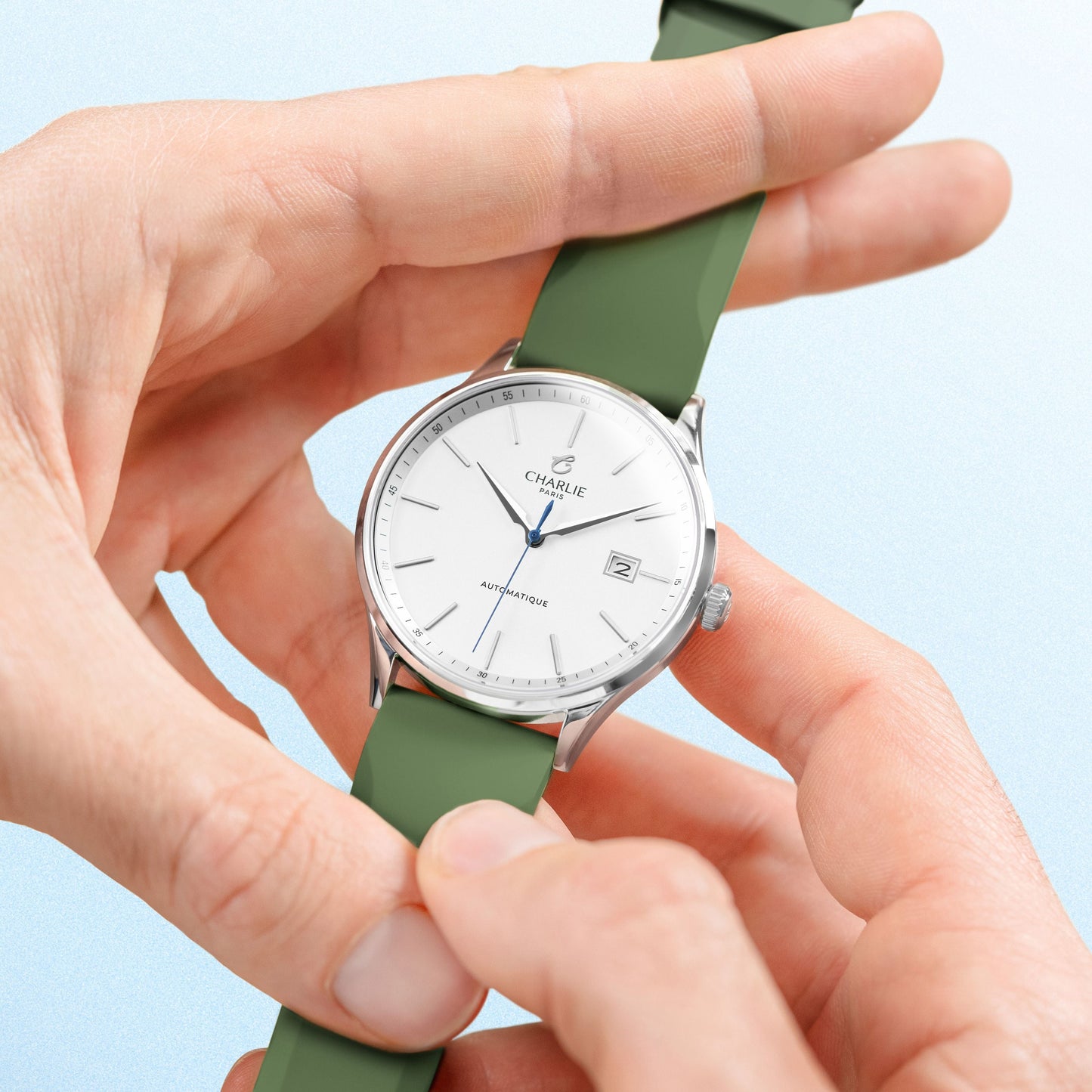 Bracelet caoutchouc vert sauge NBR 20mm