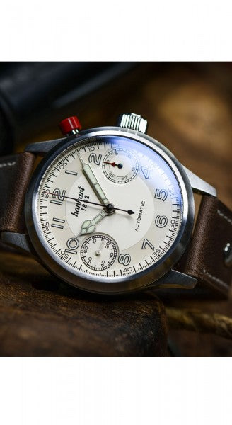 Montre Hanhart 1882 - Pioneer MonoScope Argent, lunette lisse