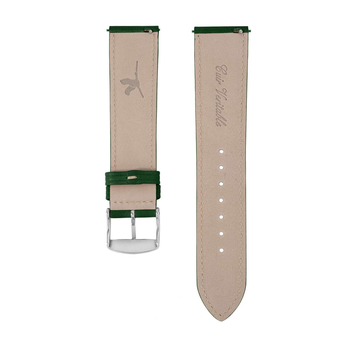 Bracelet cuir Vert 18mm