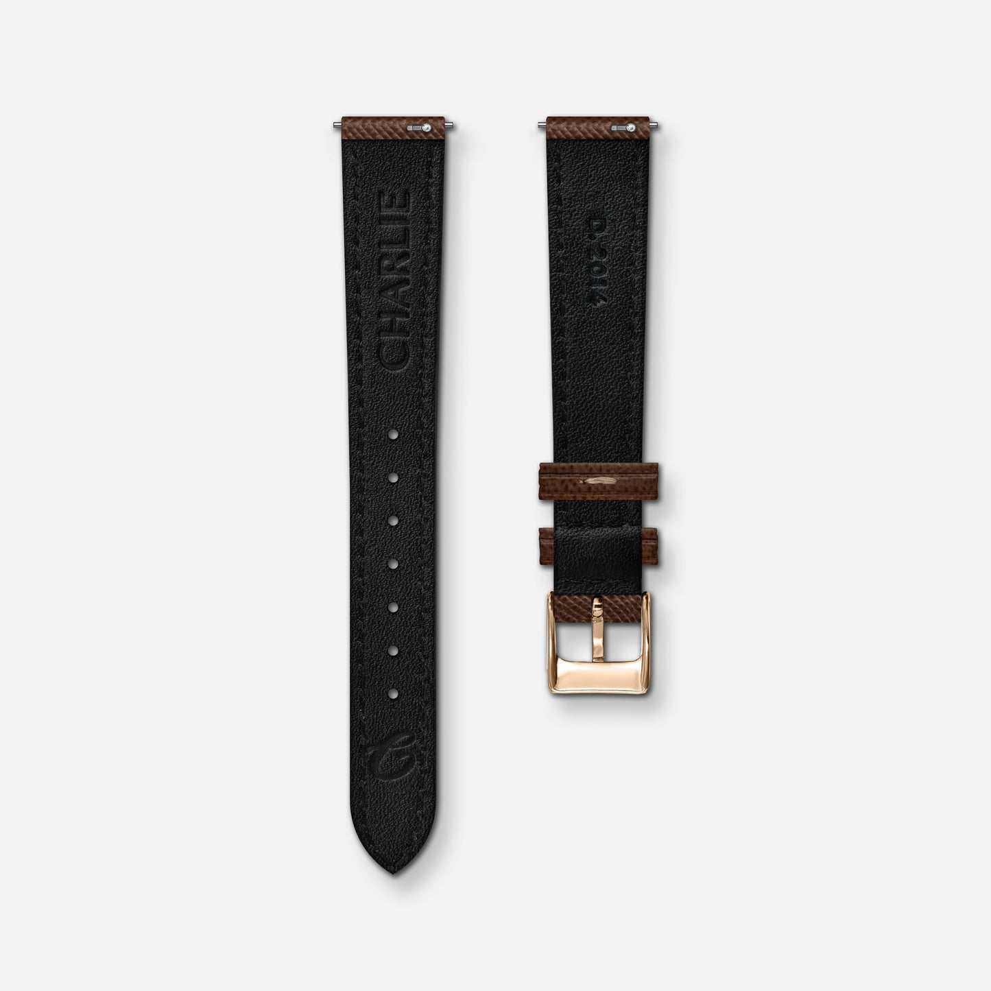 Bracelet cuir saffiano marron 14mm