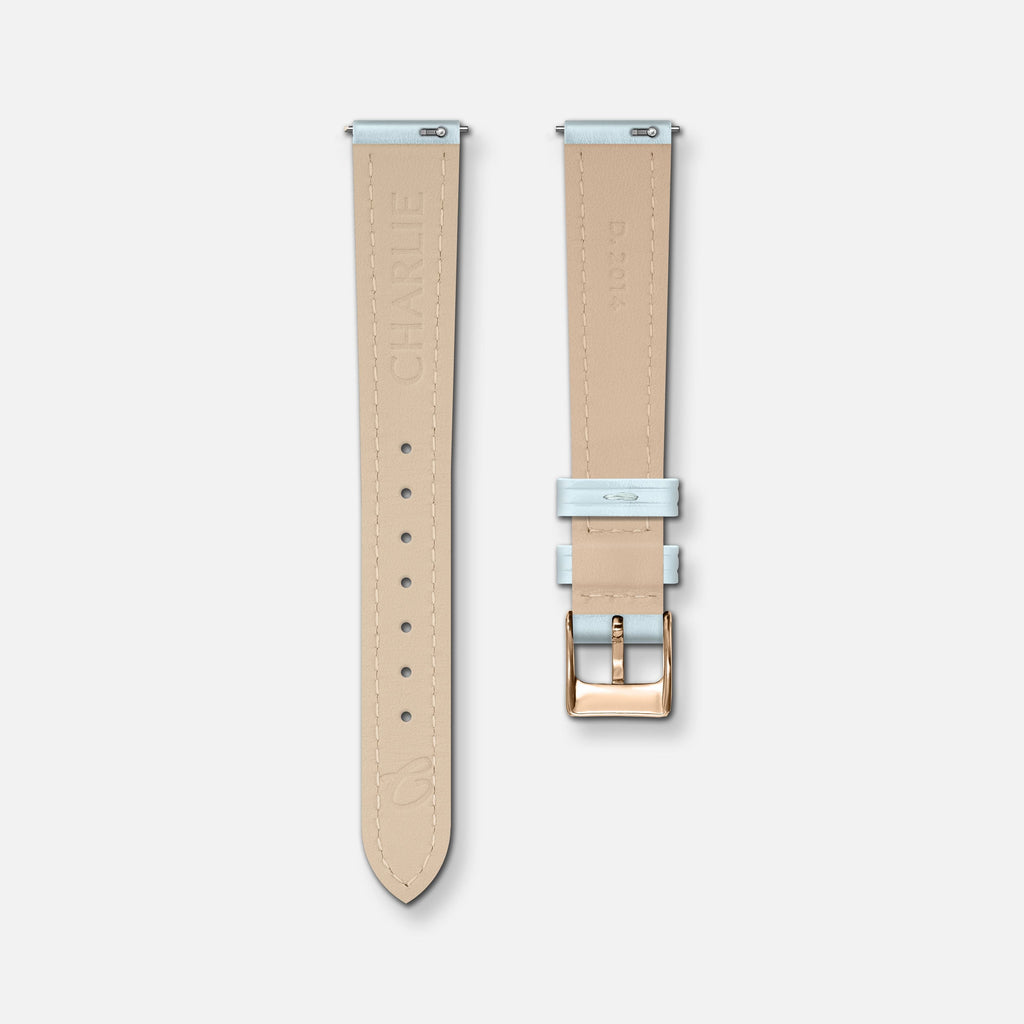 Bracelet cuir bleu azur 14mm