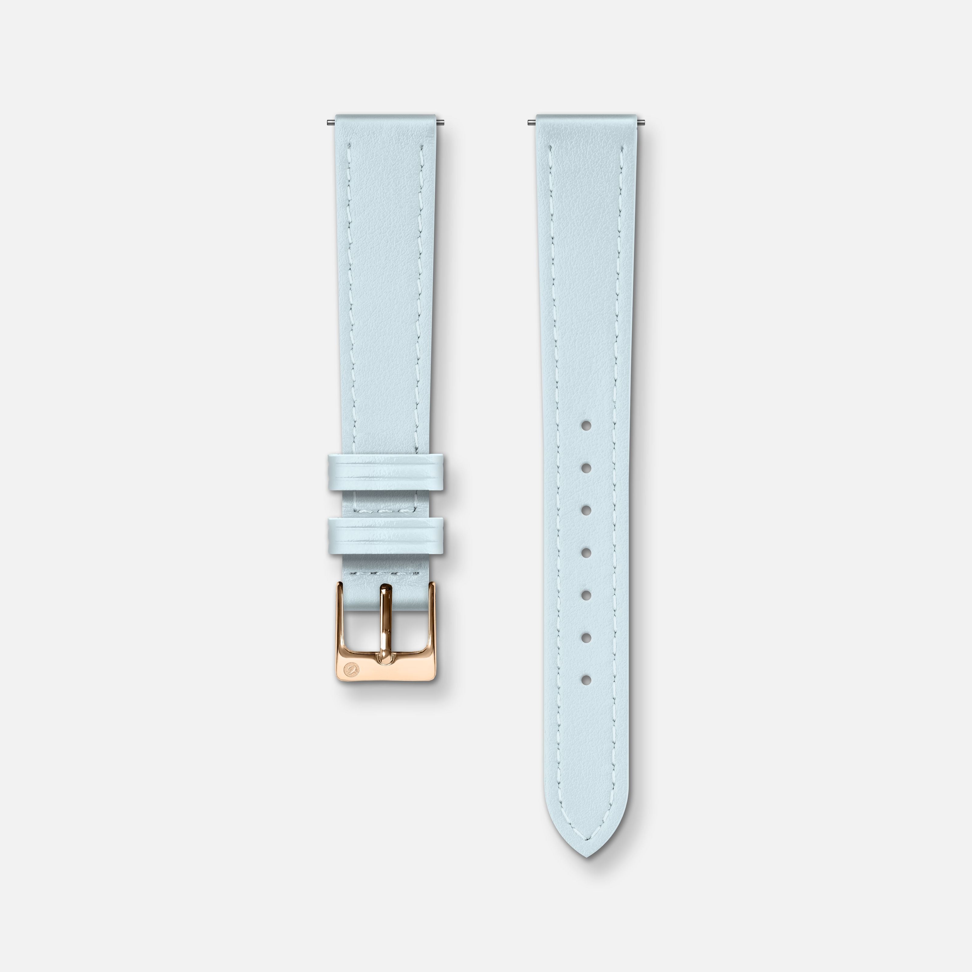 Bracelet cuir bleu azur 14mm