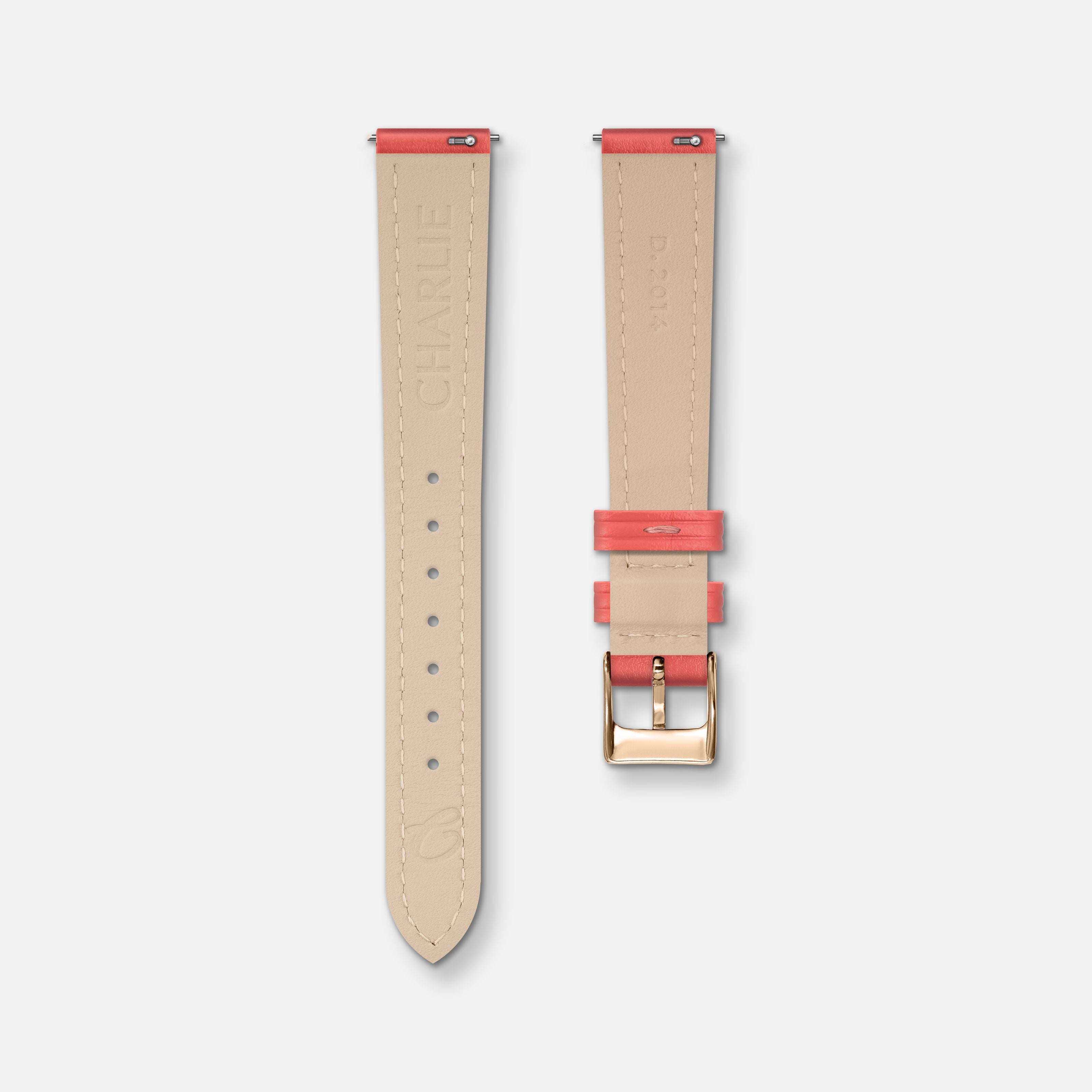 Bracelet cuir rose hibiscus 14mm