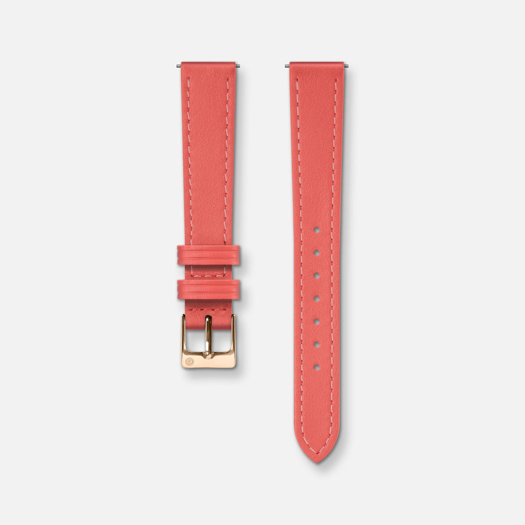 Bracelet cuir rose hibiscus 14mm