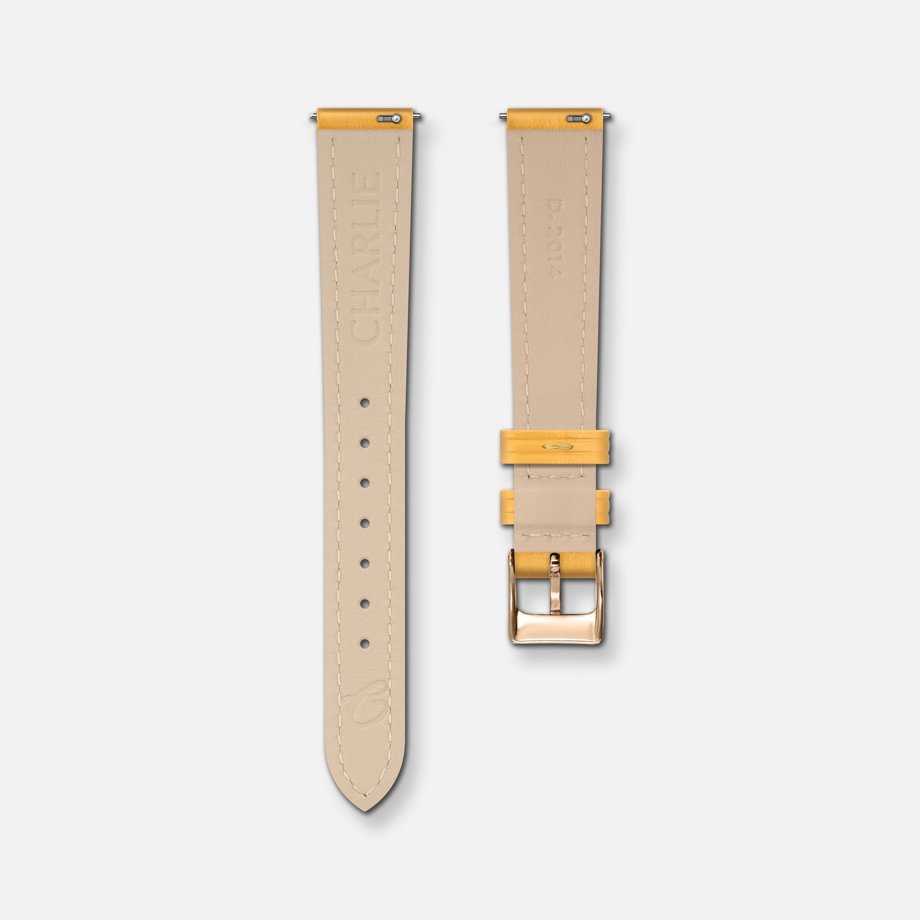 Bracelet cuir jaune toscan 14mm