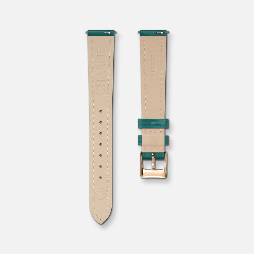 Bracelet cuir paon 14mm