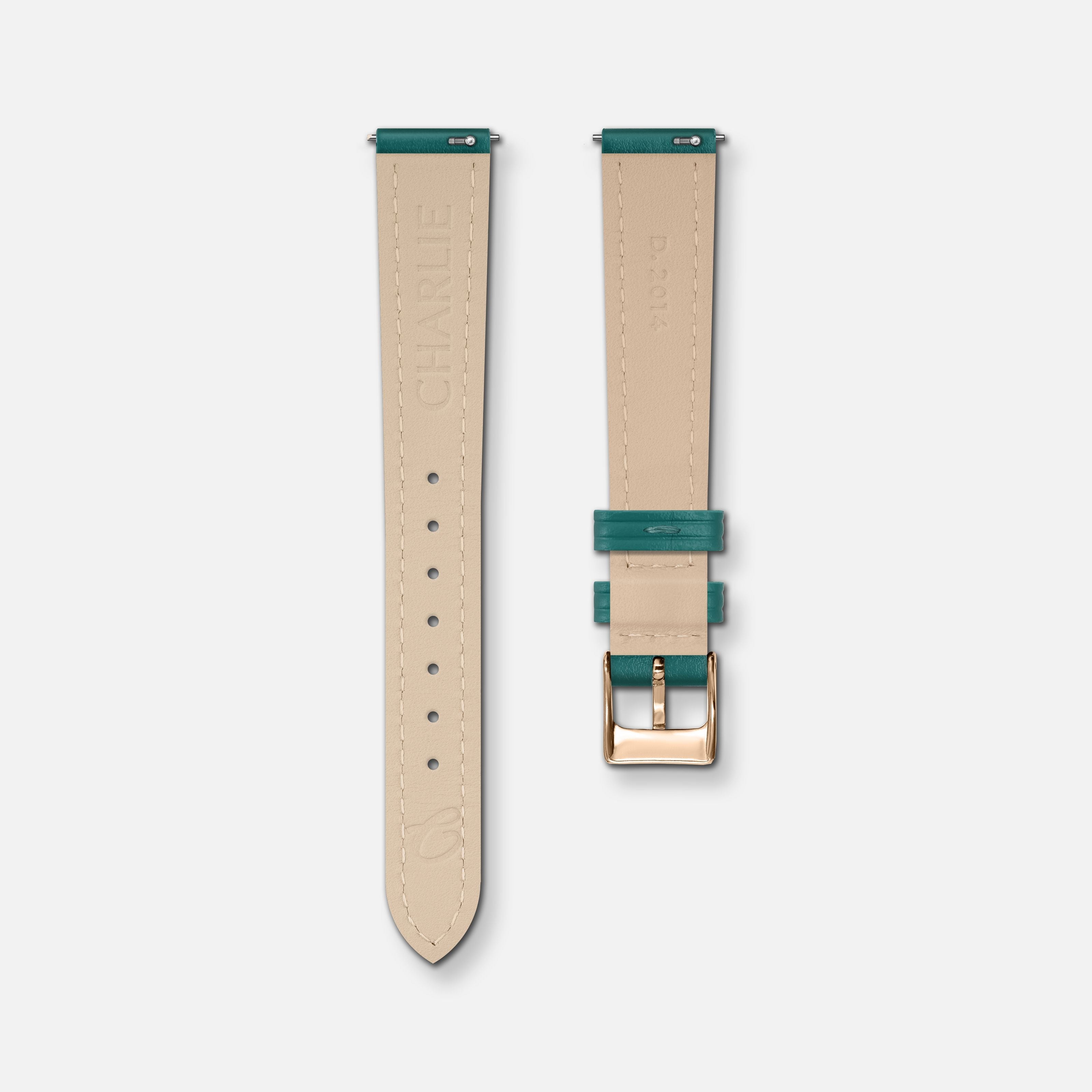 Bracelet cuir paon 14mm