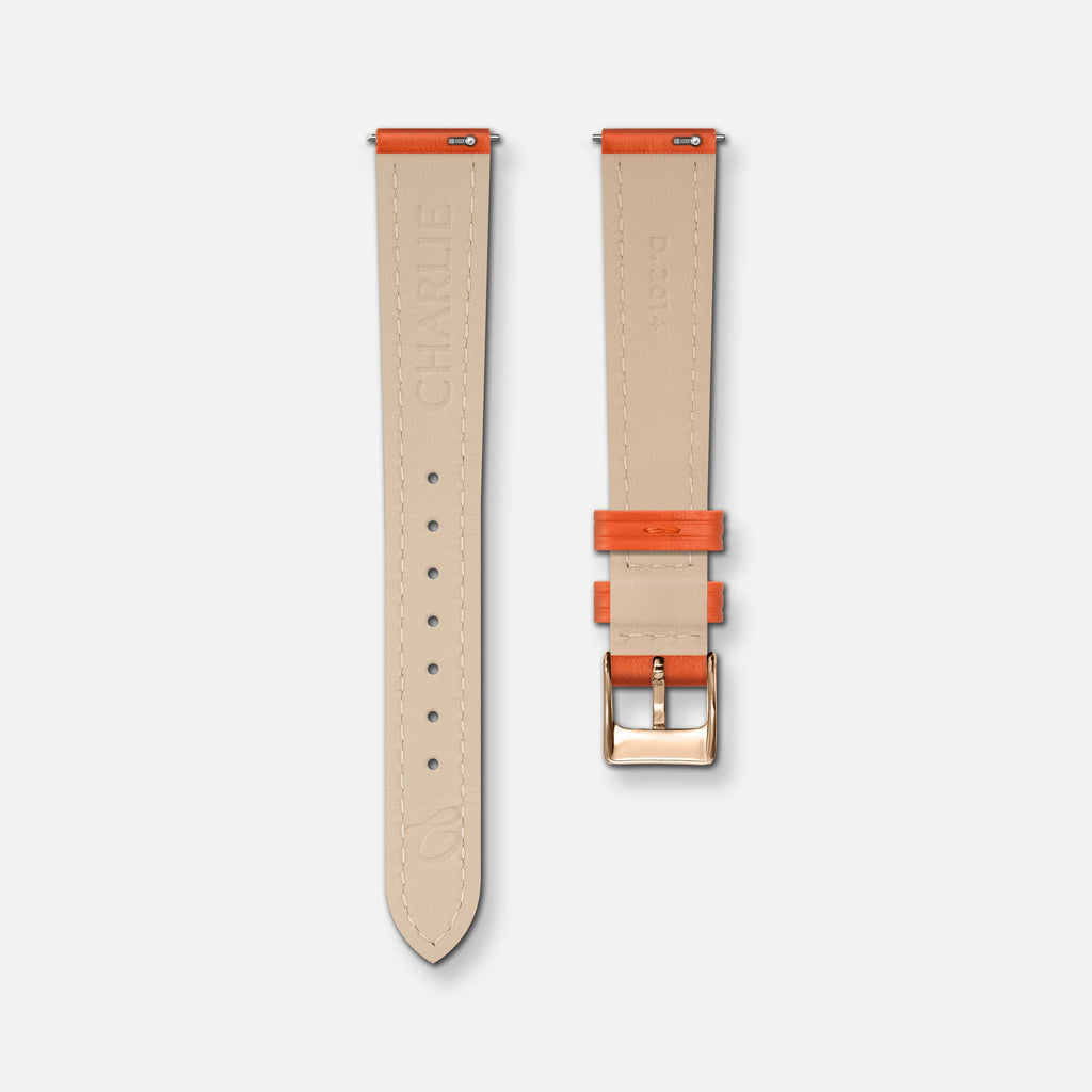 Bracelet cuir mandarine 14mm