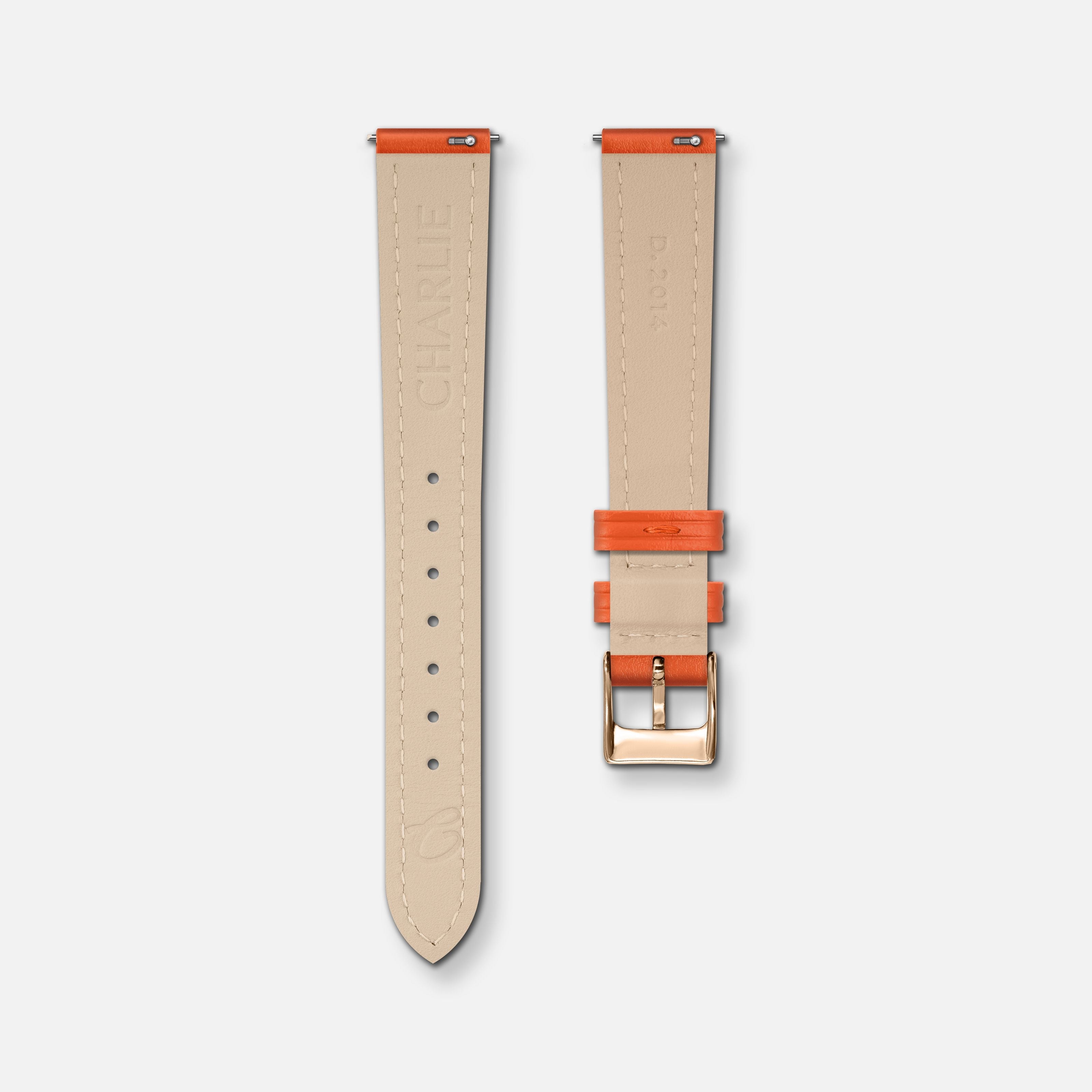 Bracelet cuir mandarine 14mm