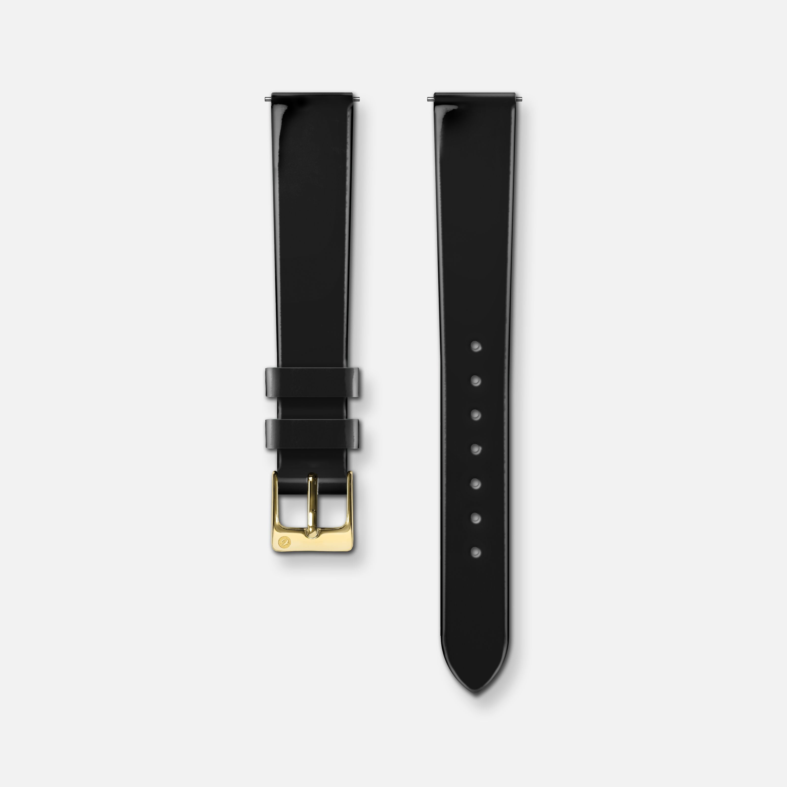 Bracelet cuir vernis noir 14mm