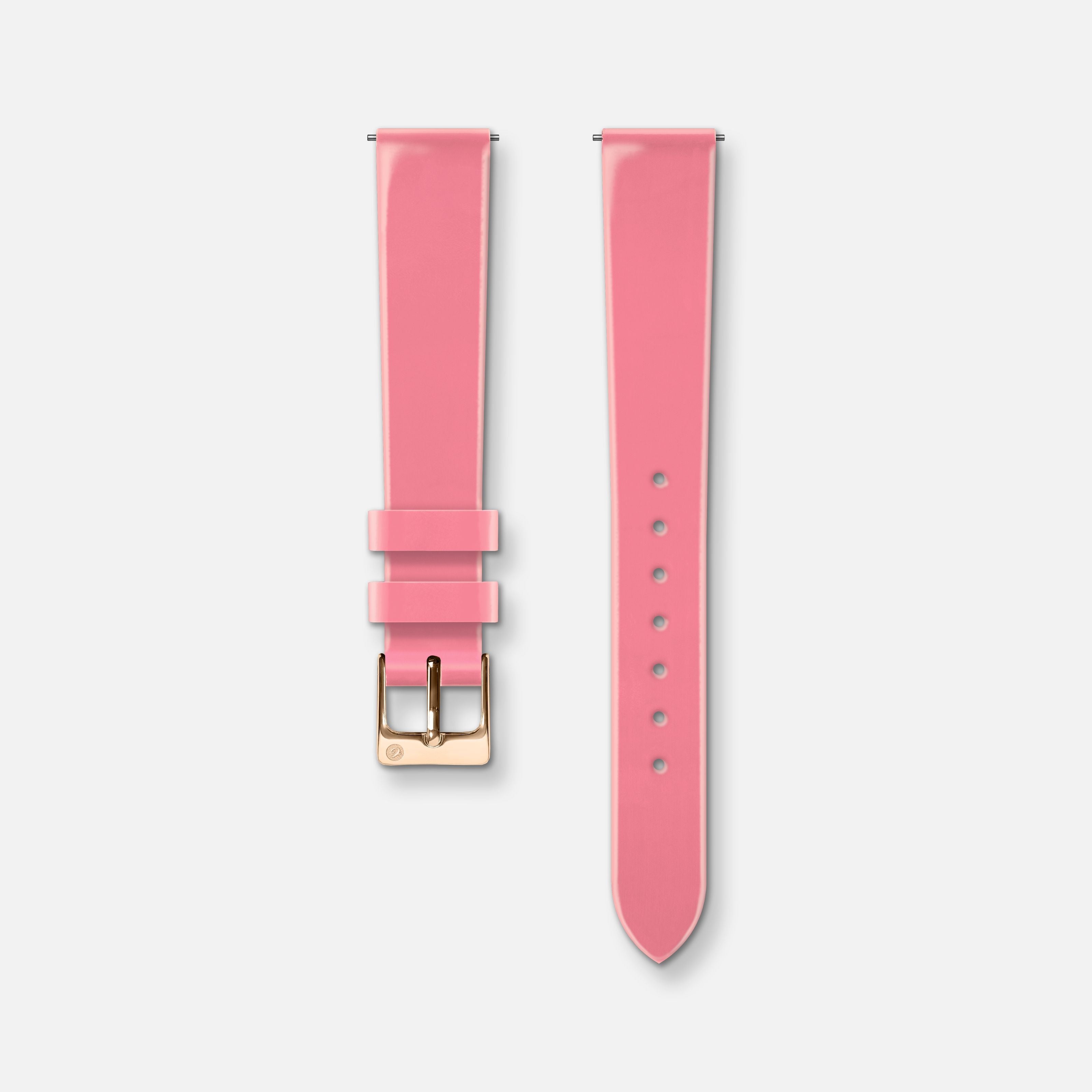 Bracelet cuir vernis rose 14mm