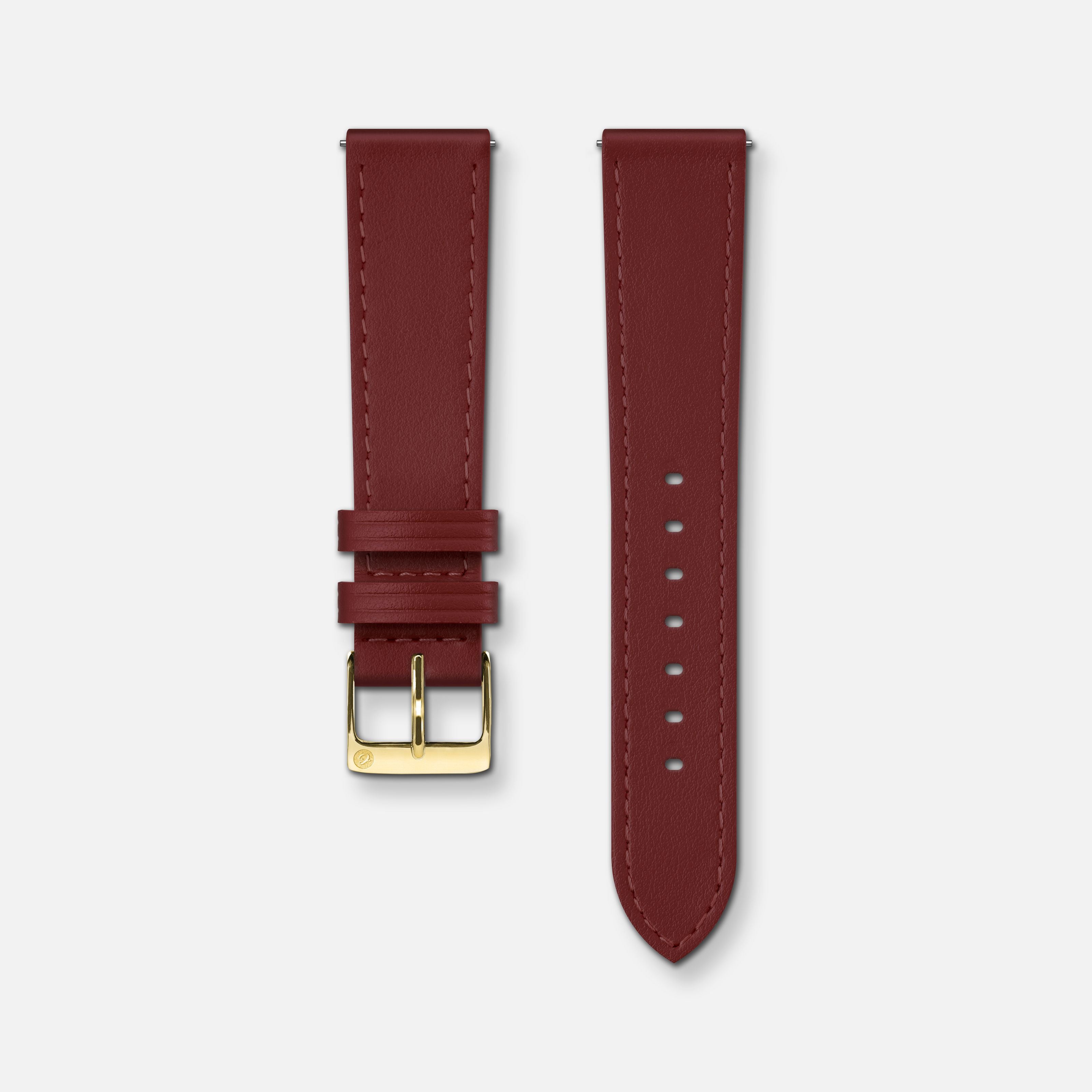 Bracelet cuir bordeaux 18mm
