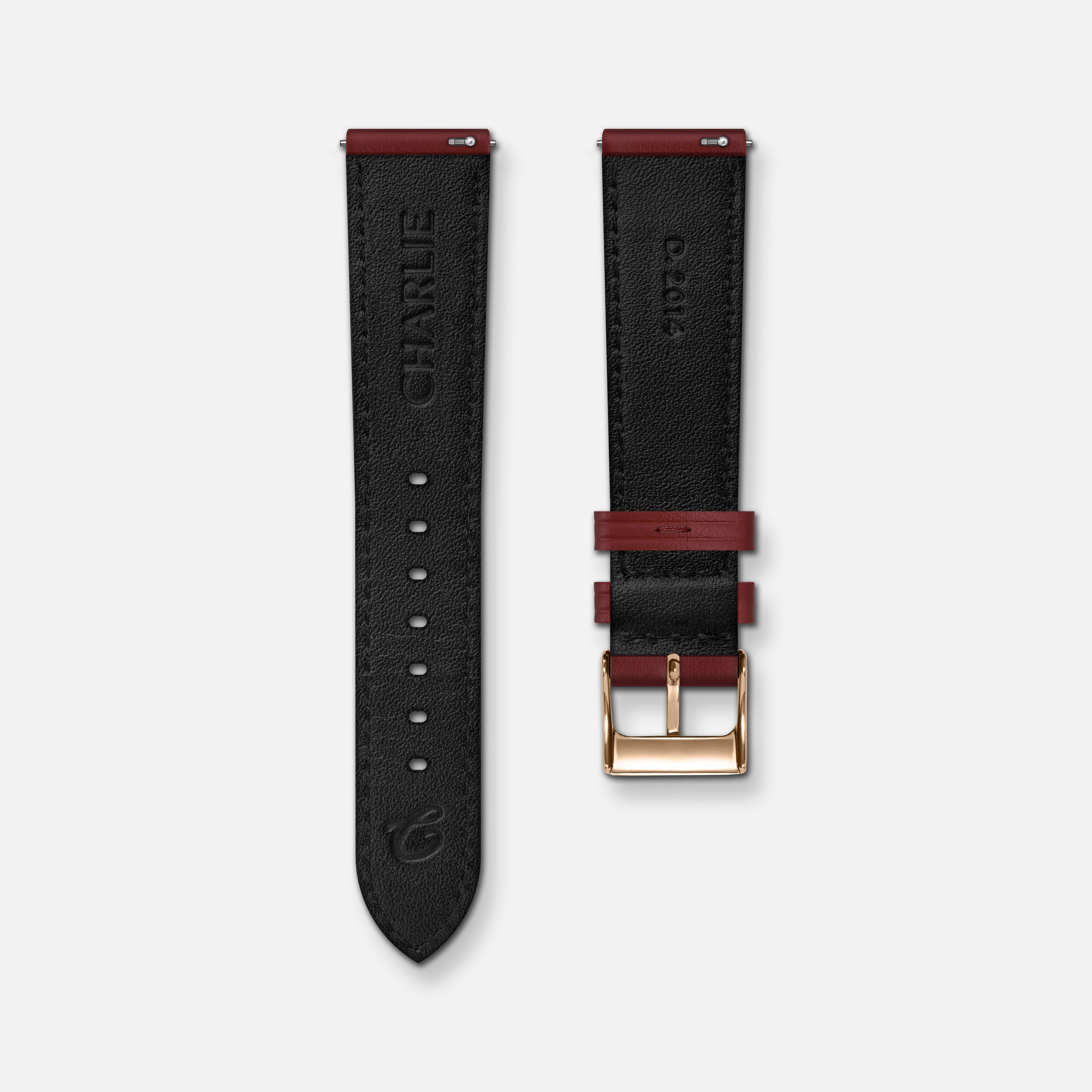 Bracelet cuir bordeaux 18mm