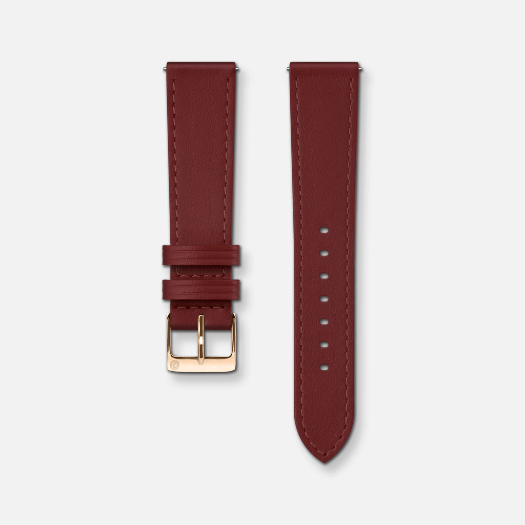 Bracelet cuir bordeaux 18mm