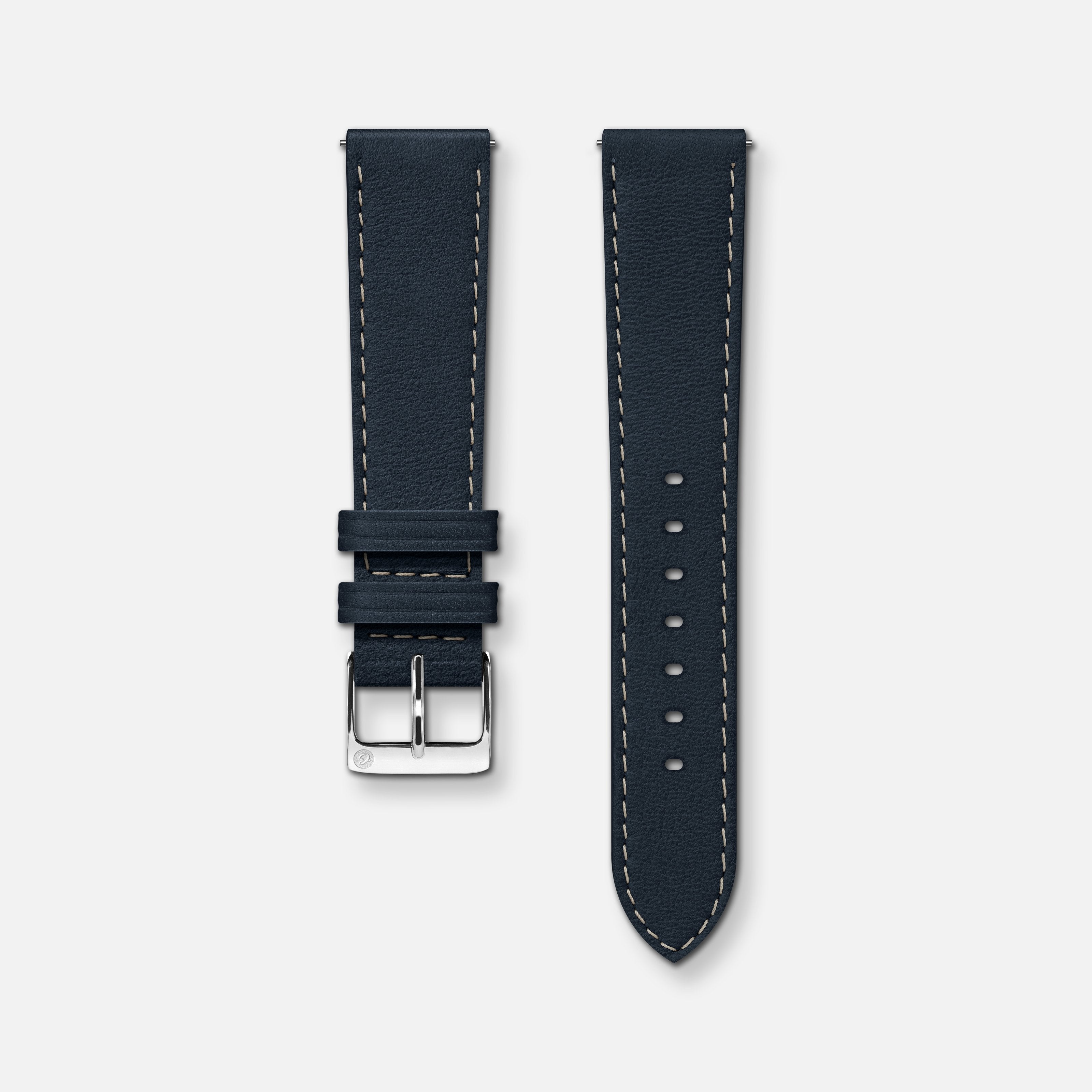 Bracelet cuir bleu 18mm