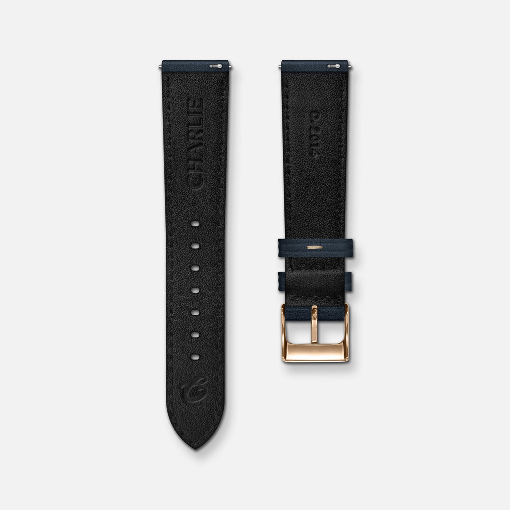 Bracelet cuir bleu 18mm