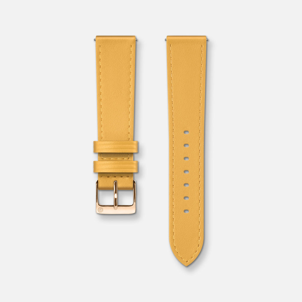 Bracelet cuir jaune toscan 18mm