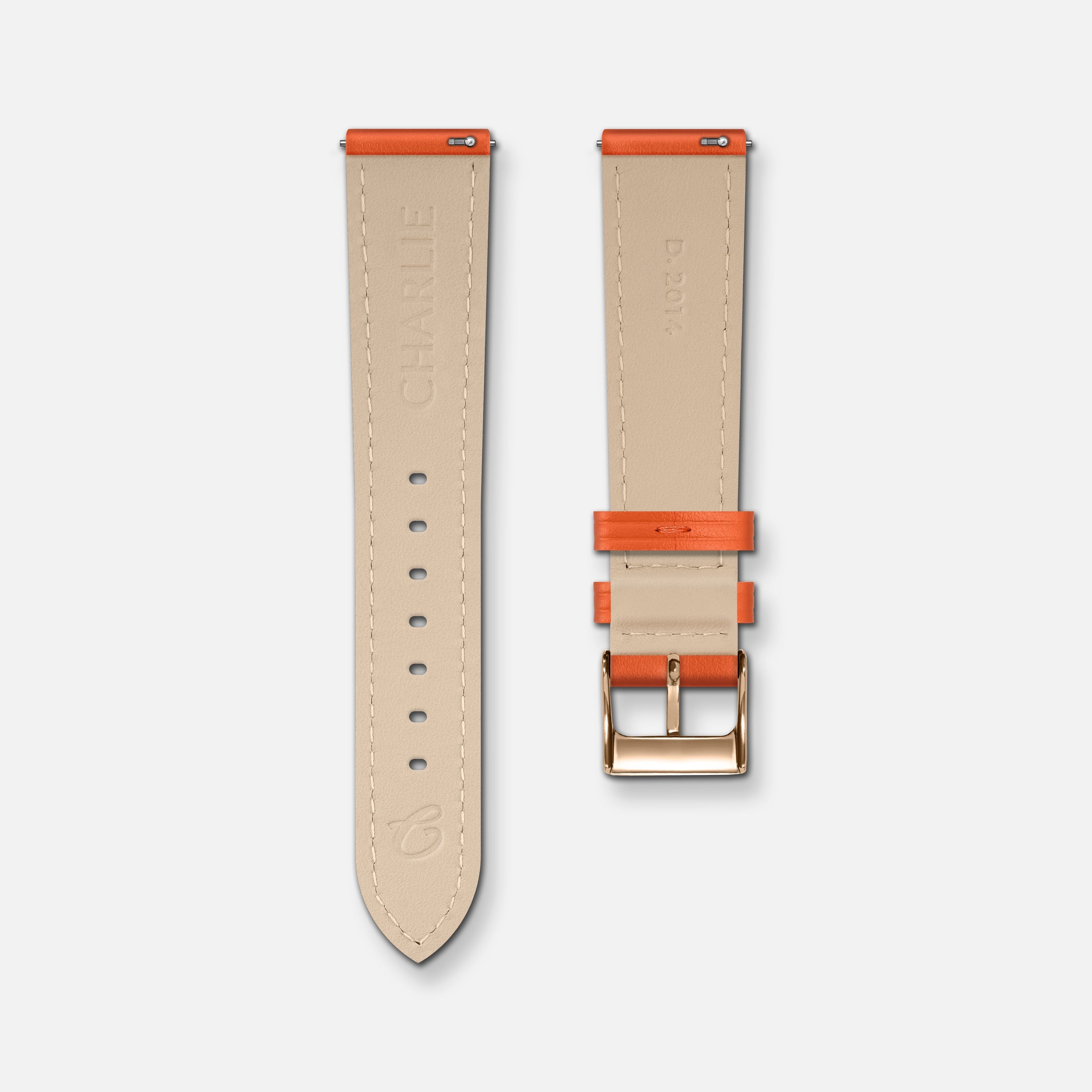 Bracelet cuir mandarine 18mm
