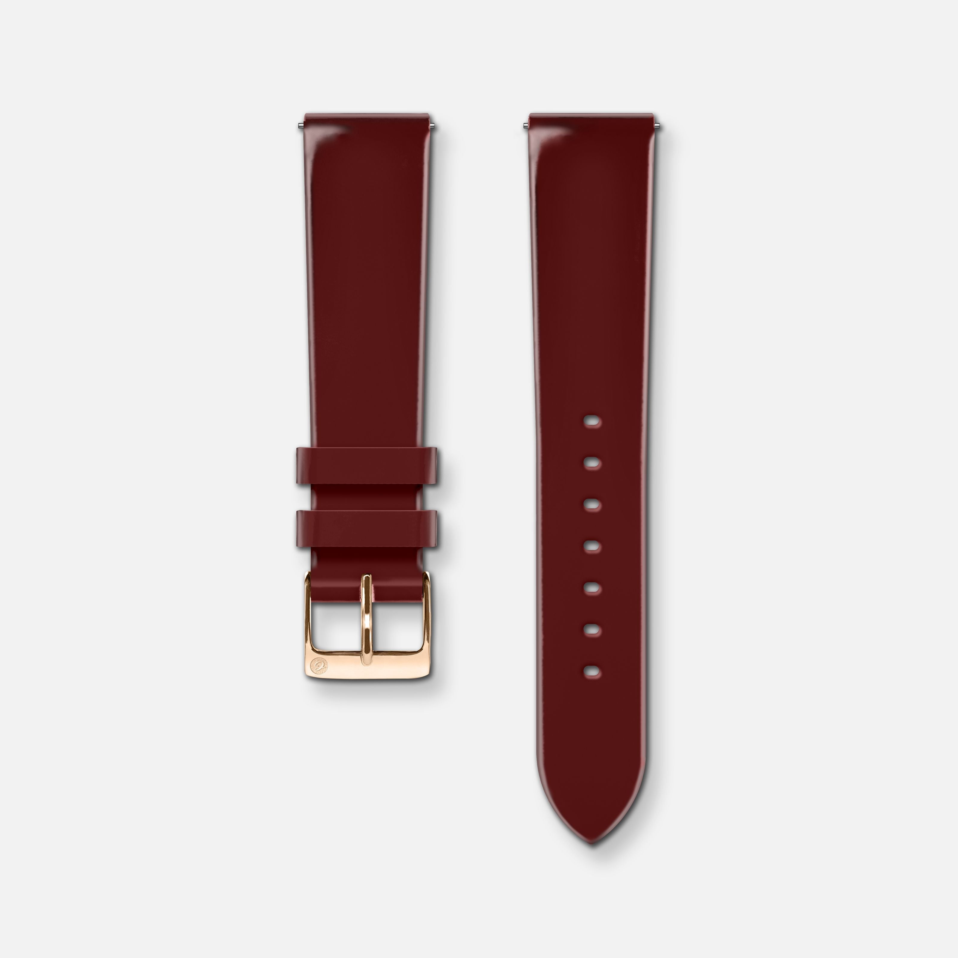 Bracelet cuir vernis bordeaux 18mm