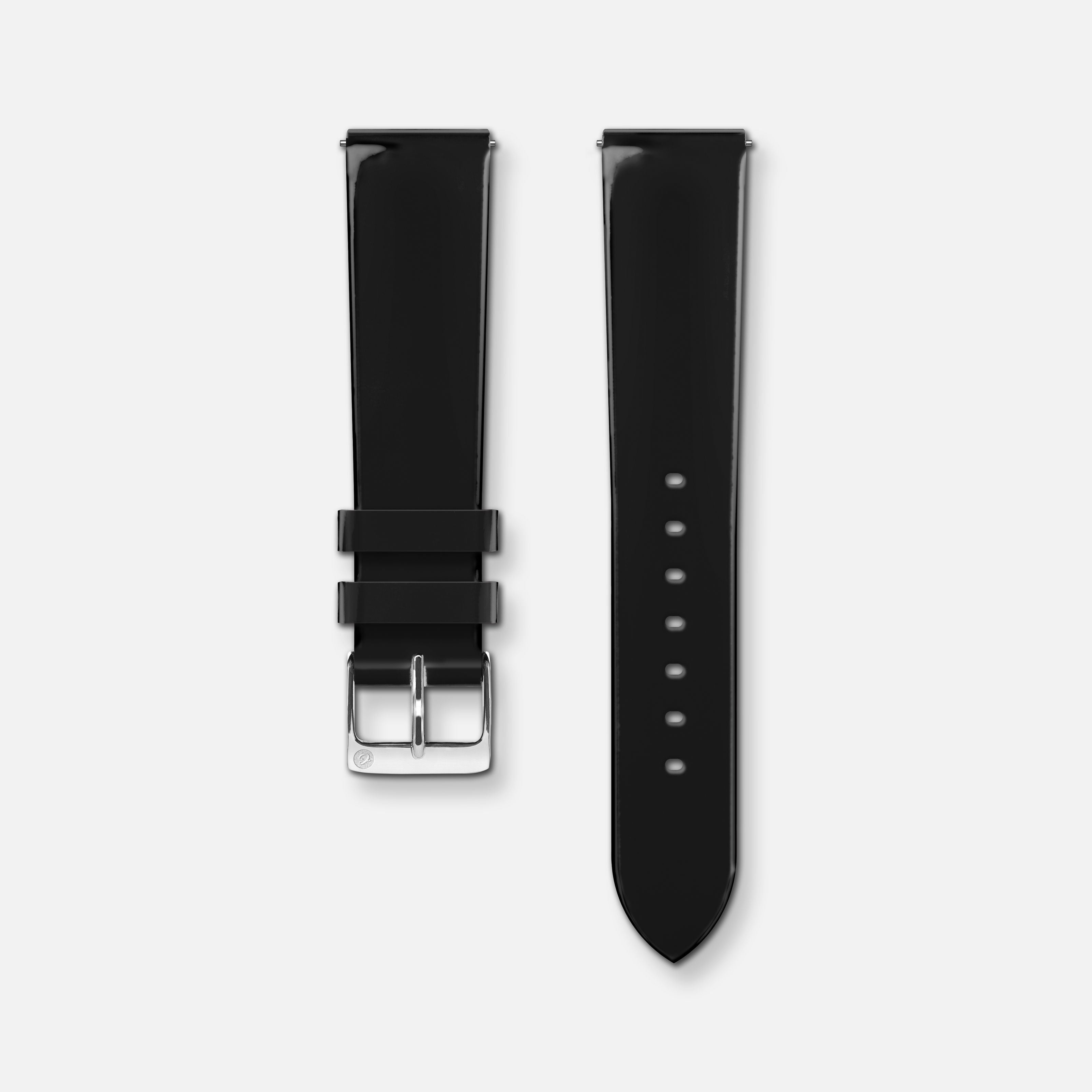 Bracelet cuir vernis noir 18mm