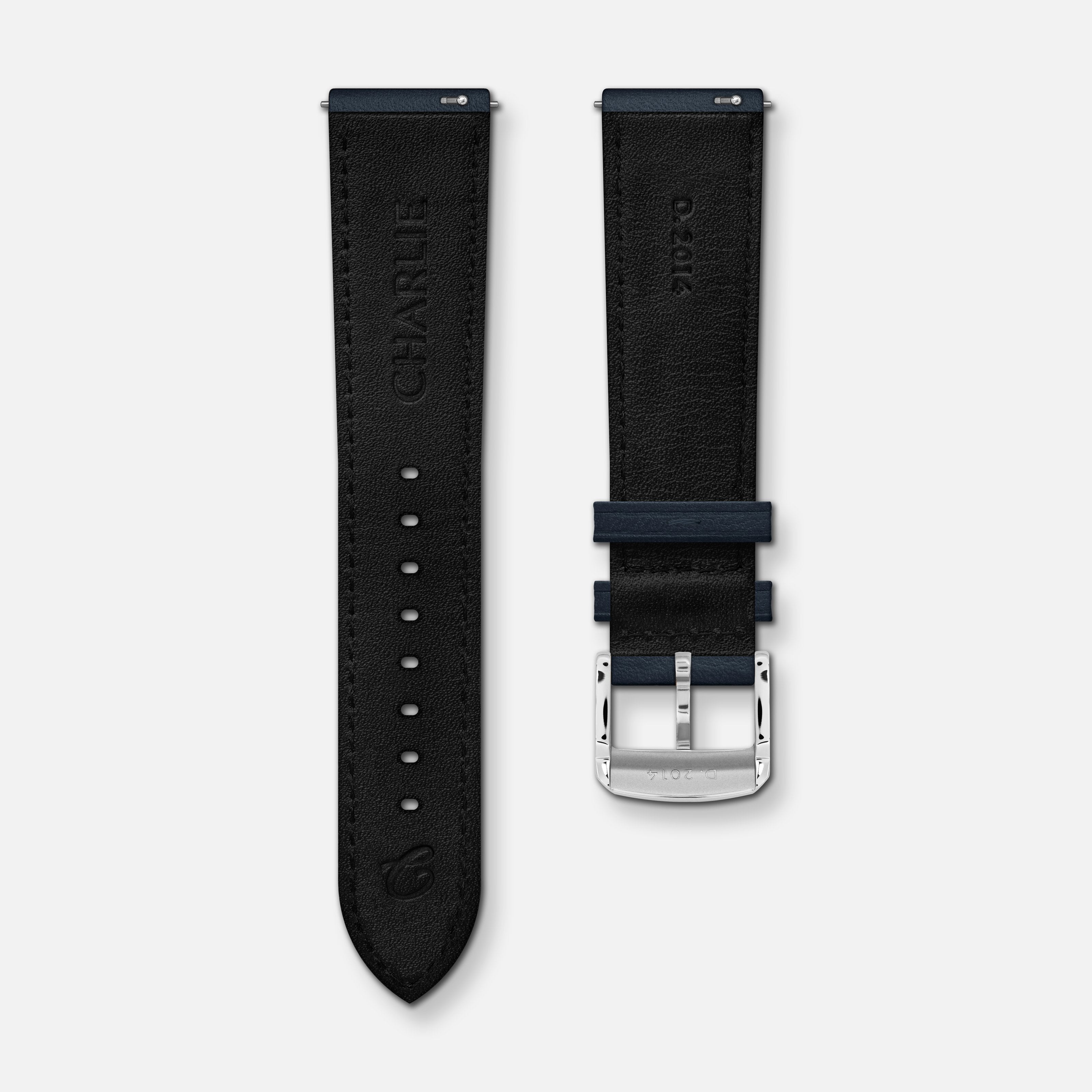 Bracelet cuir bleu 20mm