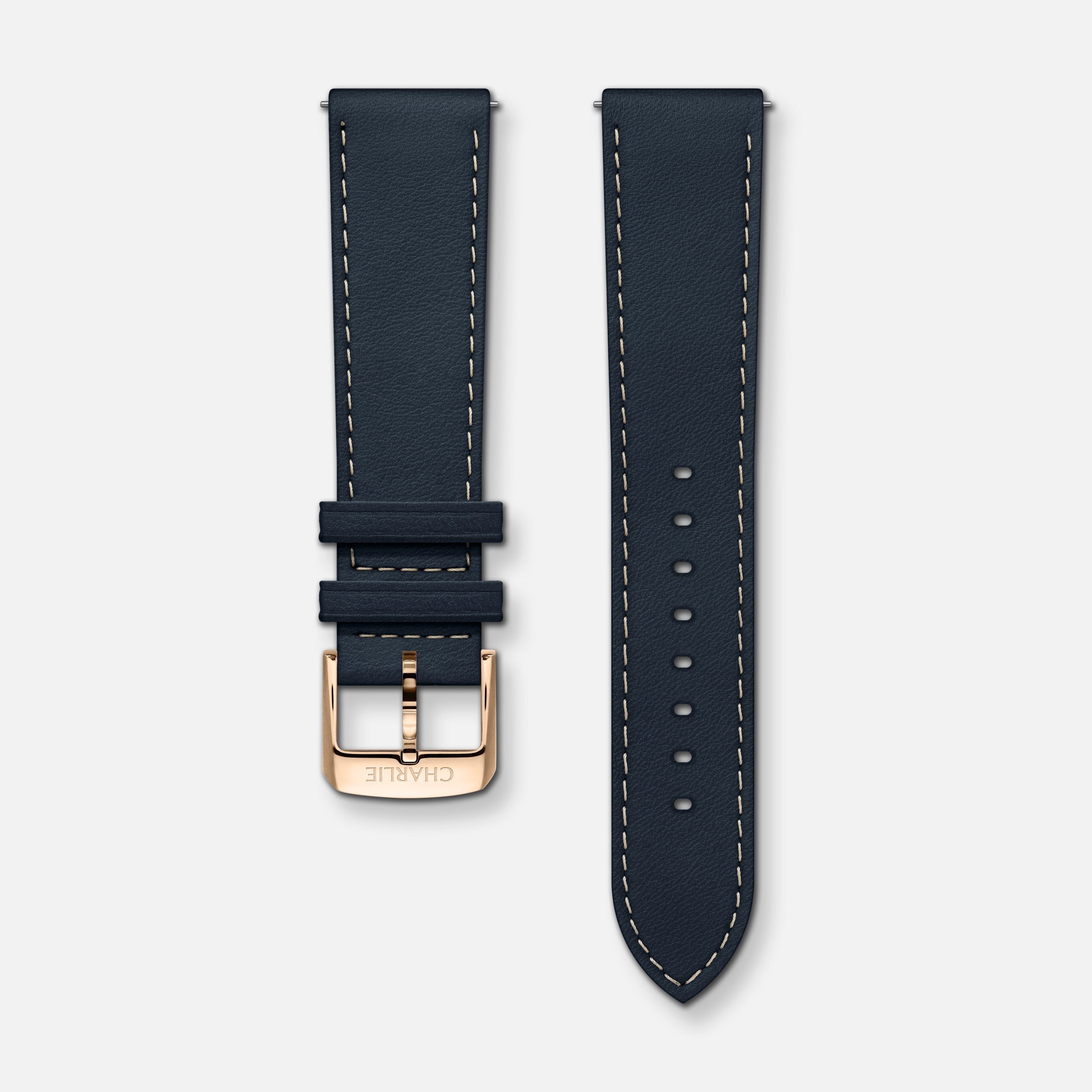 Bracelet cuir bleu 20mm