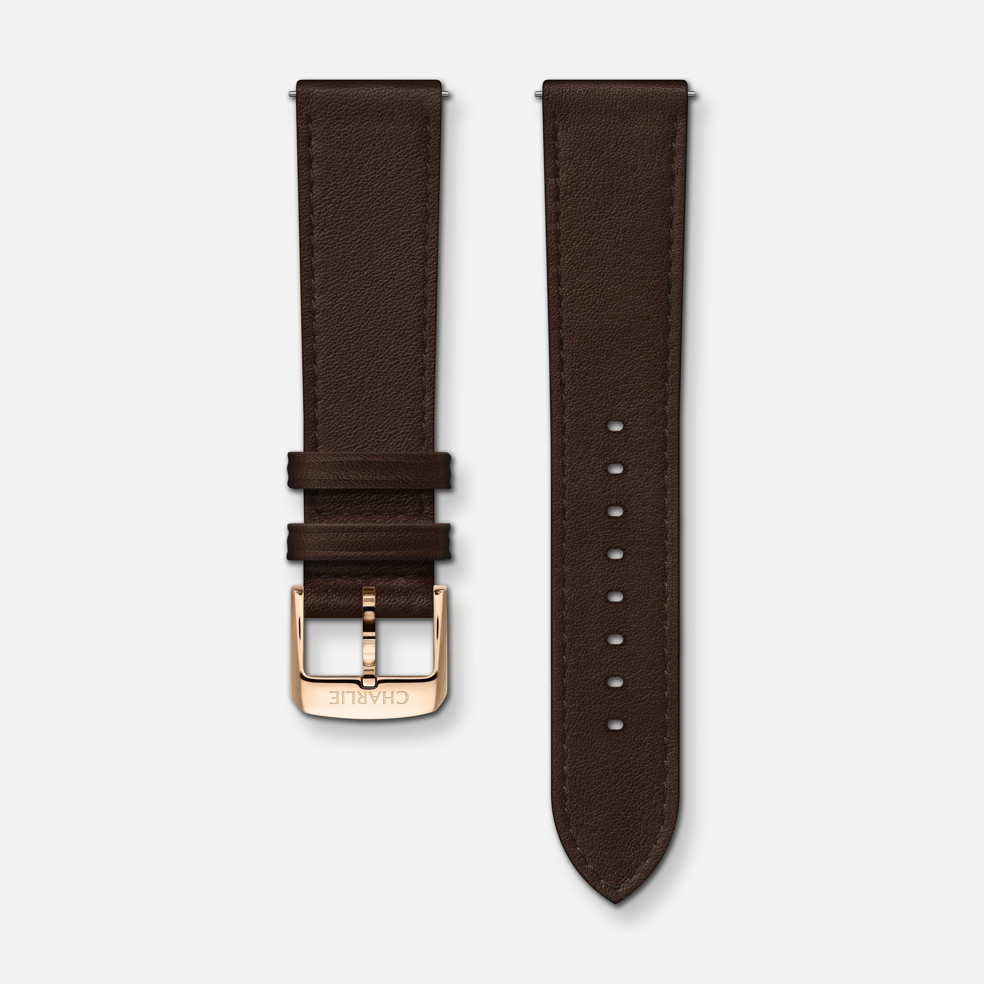 Bracelet cuir chocolat 20mm