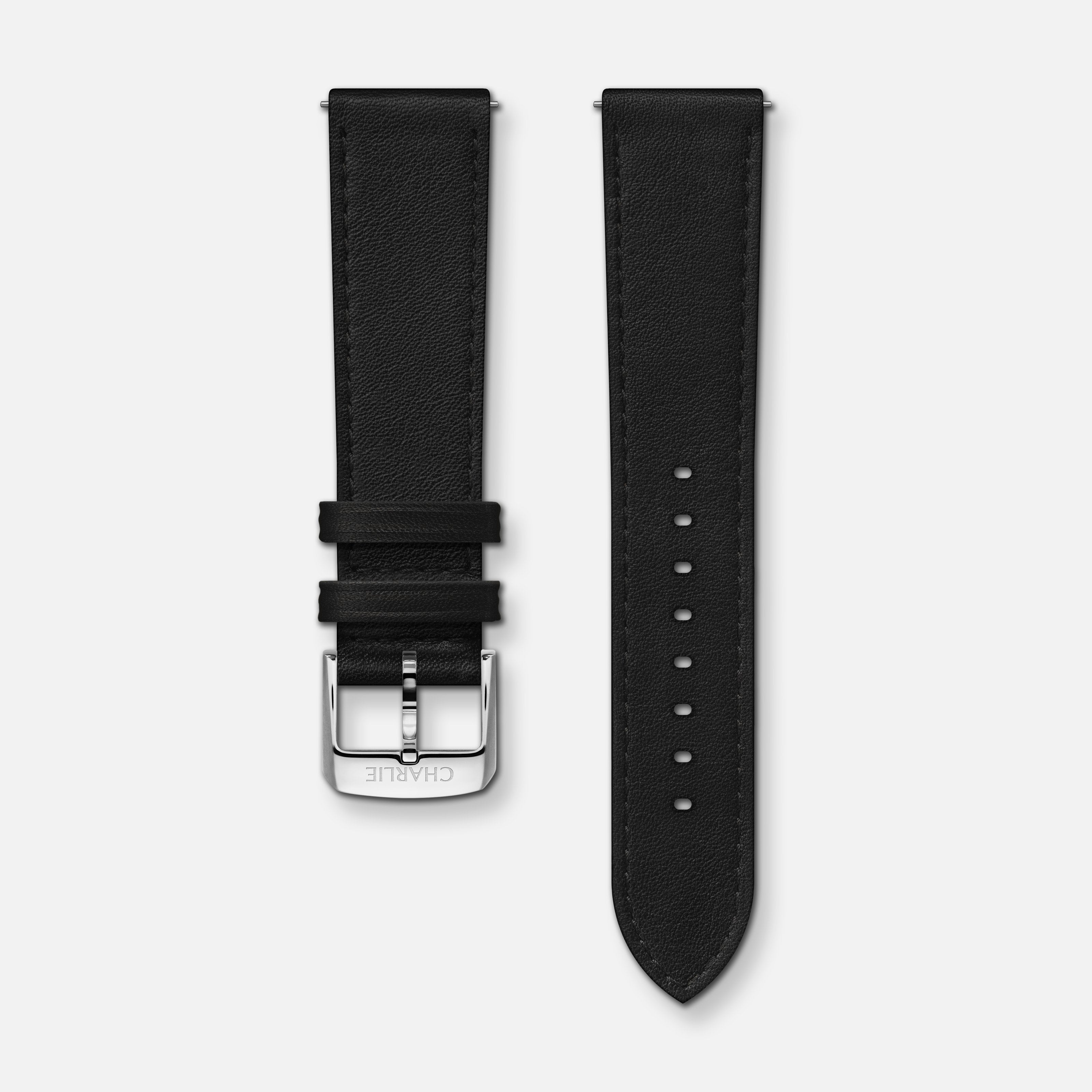 Bracelet cuir noir 20mm