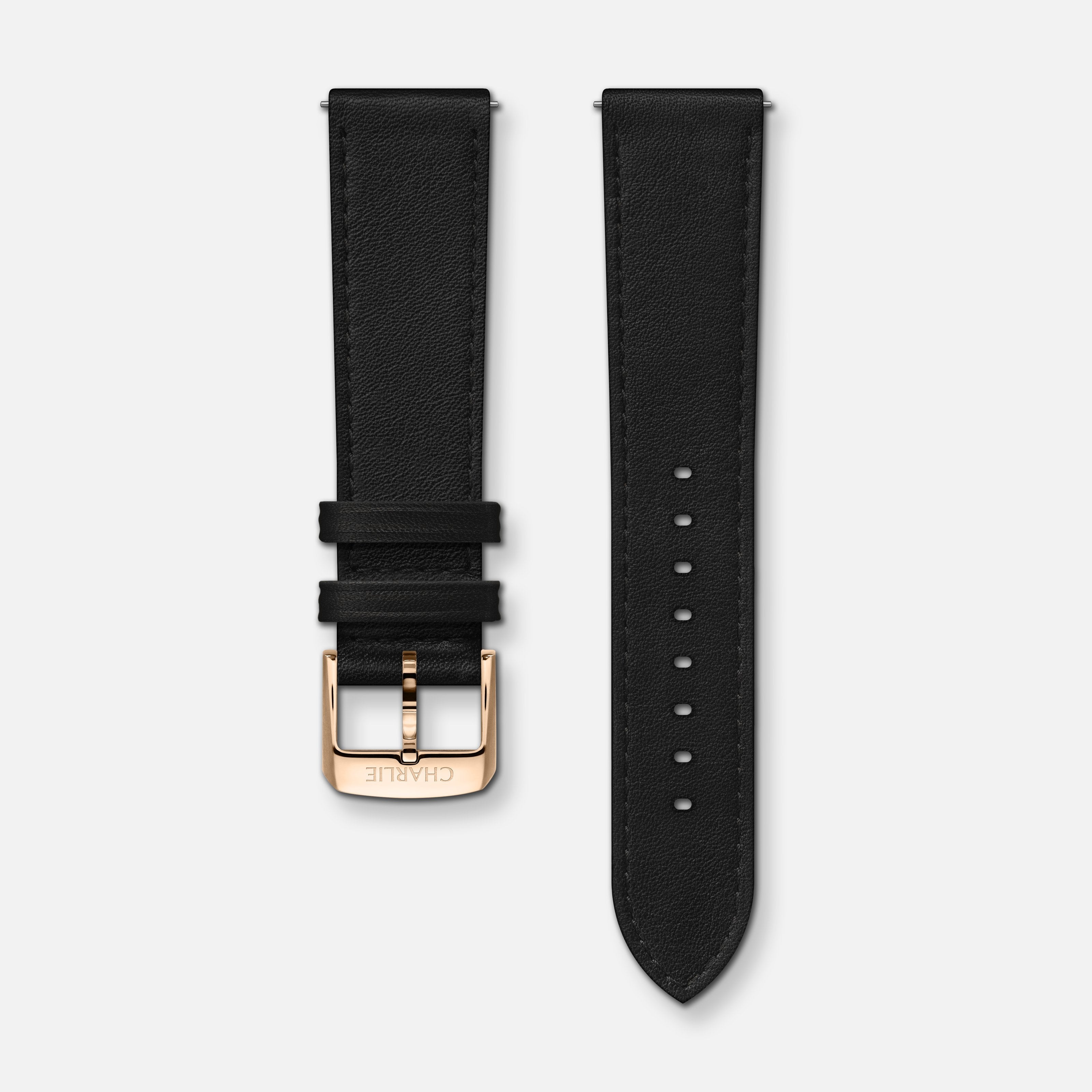 Bracelet cuir noir 20mm