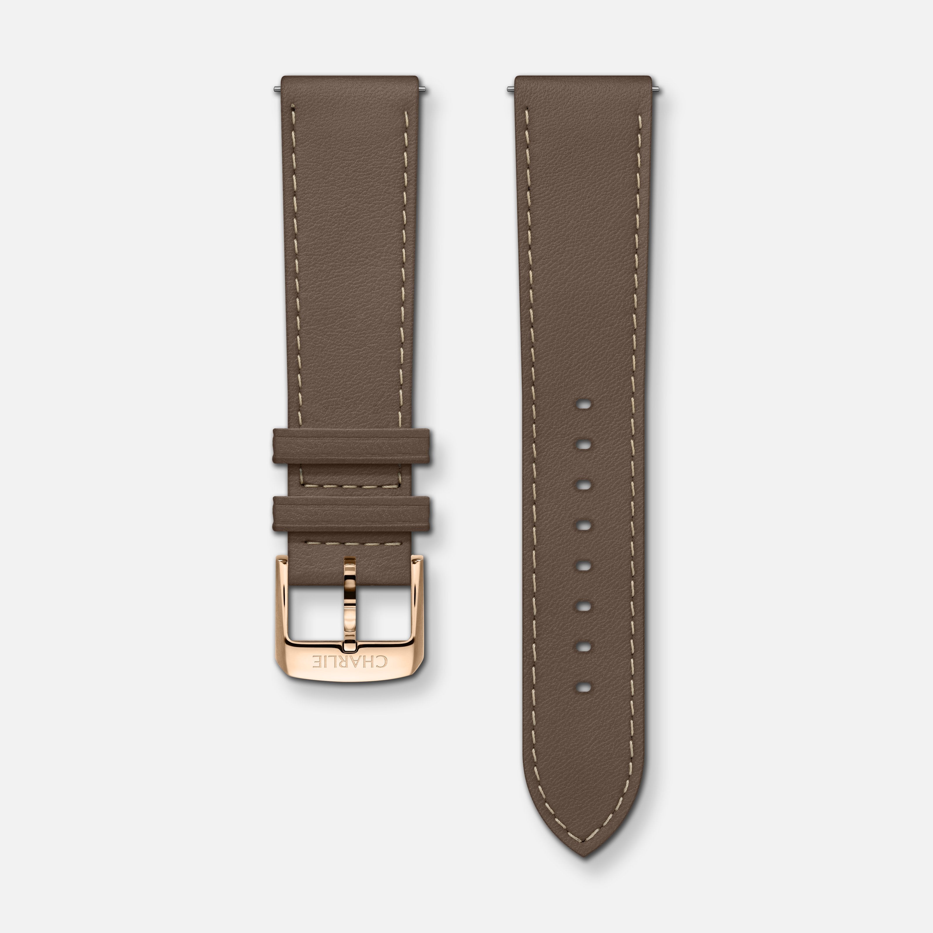Bracelet cuir taupe 20mm