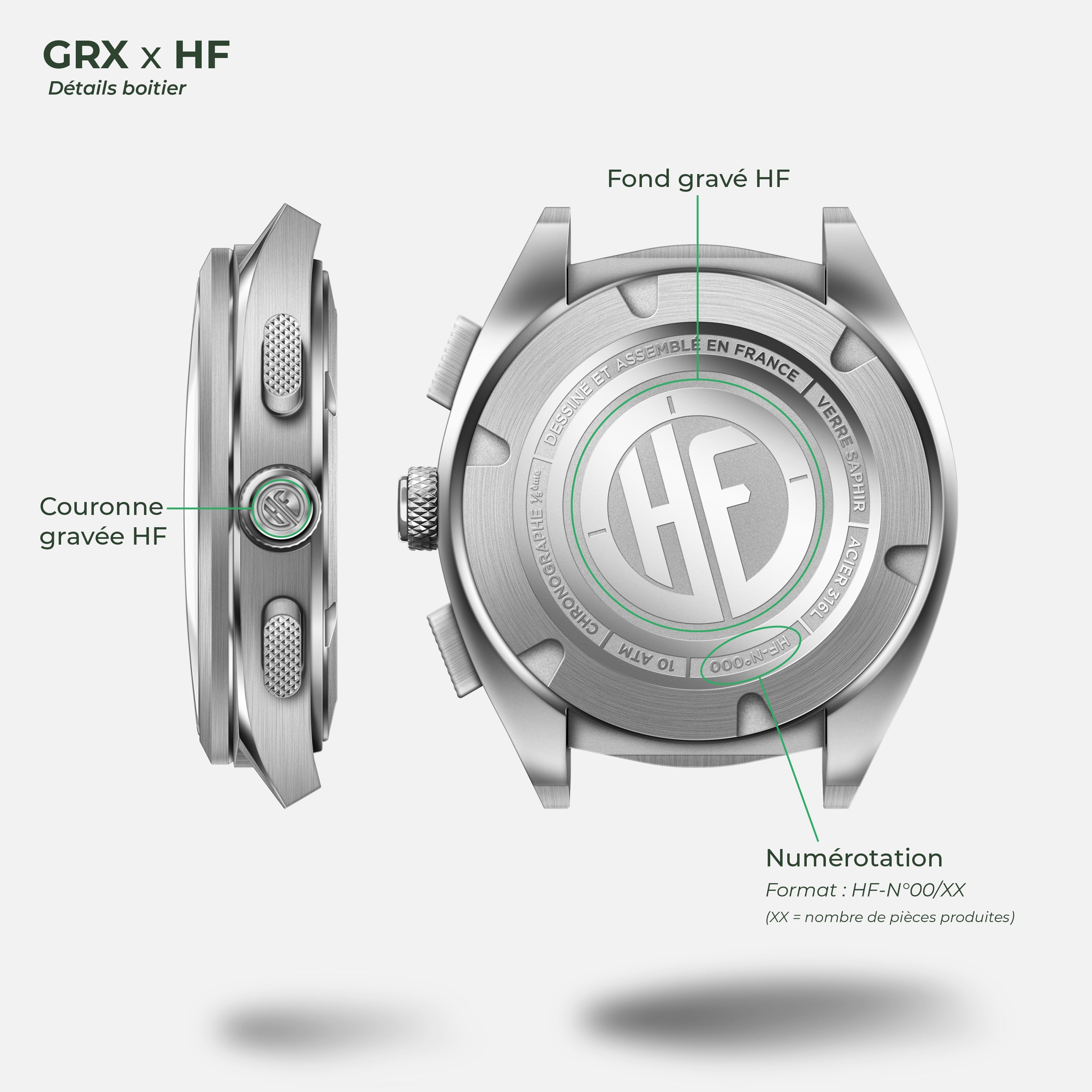 GRX - Mecaquartz Chronographe - HF "SALVIA"