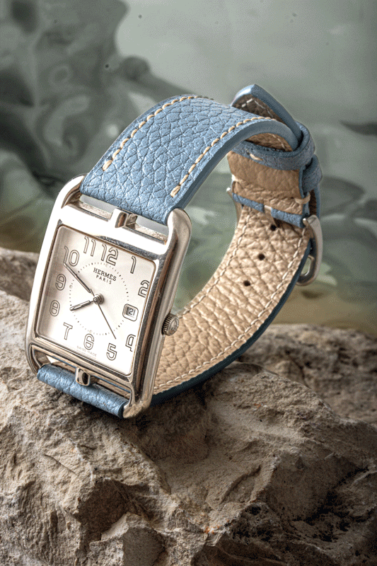 Hermès Cape Cod/Heure H - Bracelet montre en cuir - Buffle (bleu, camel, taupe, orange, beige)
