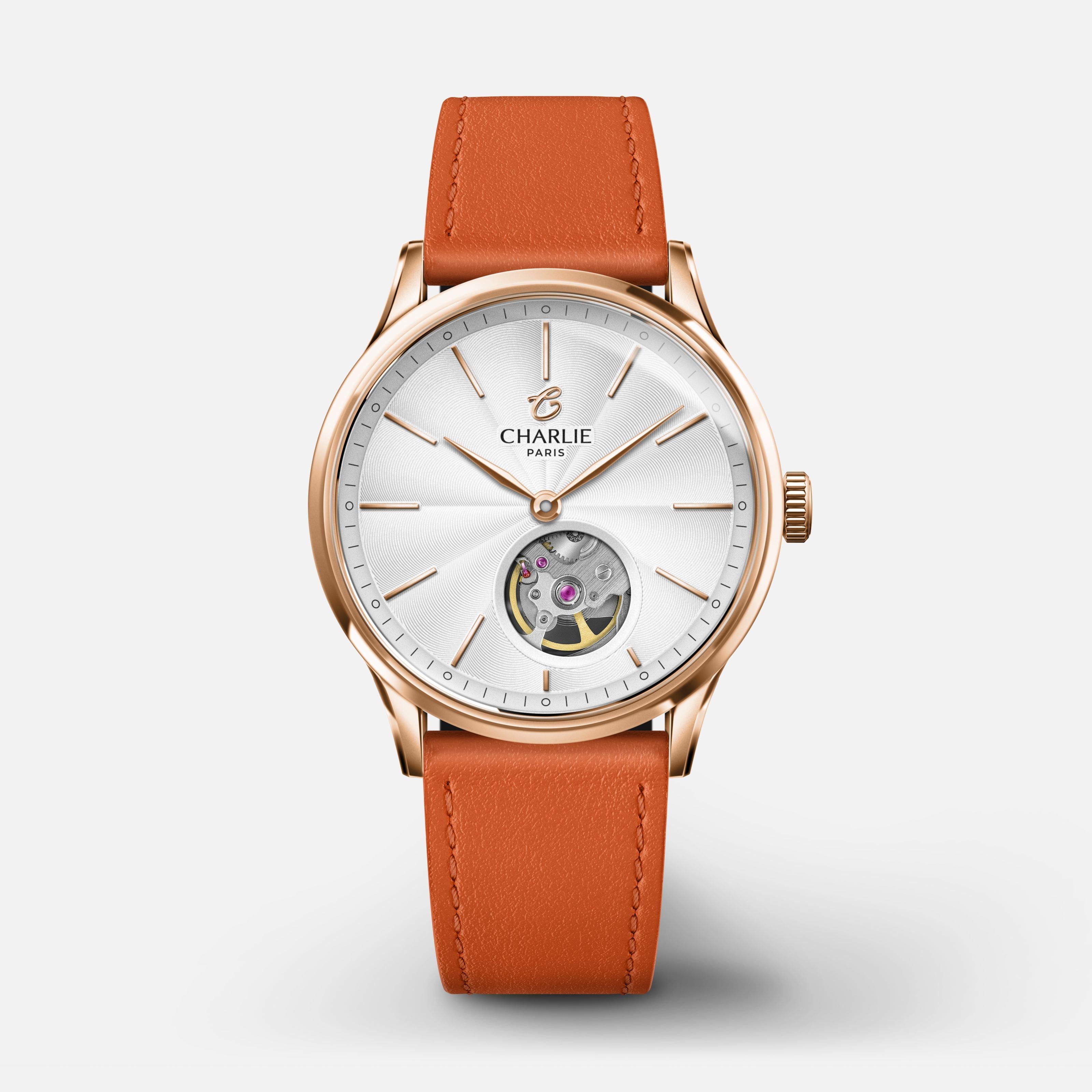 Bracelet cuir mandarine 18mm