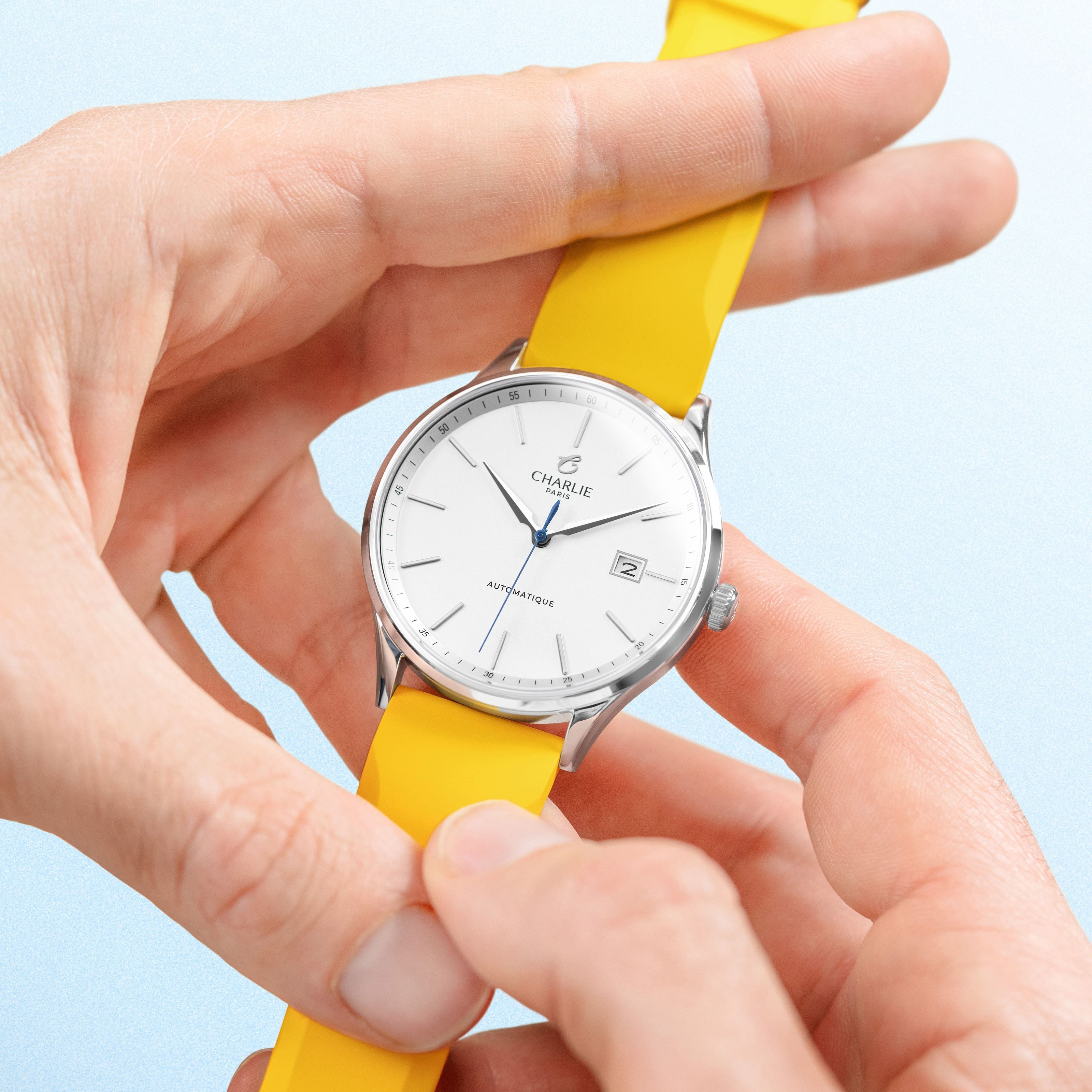 Bracelet caoutchouc jaune NBR 20mm