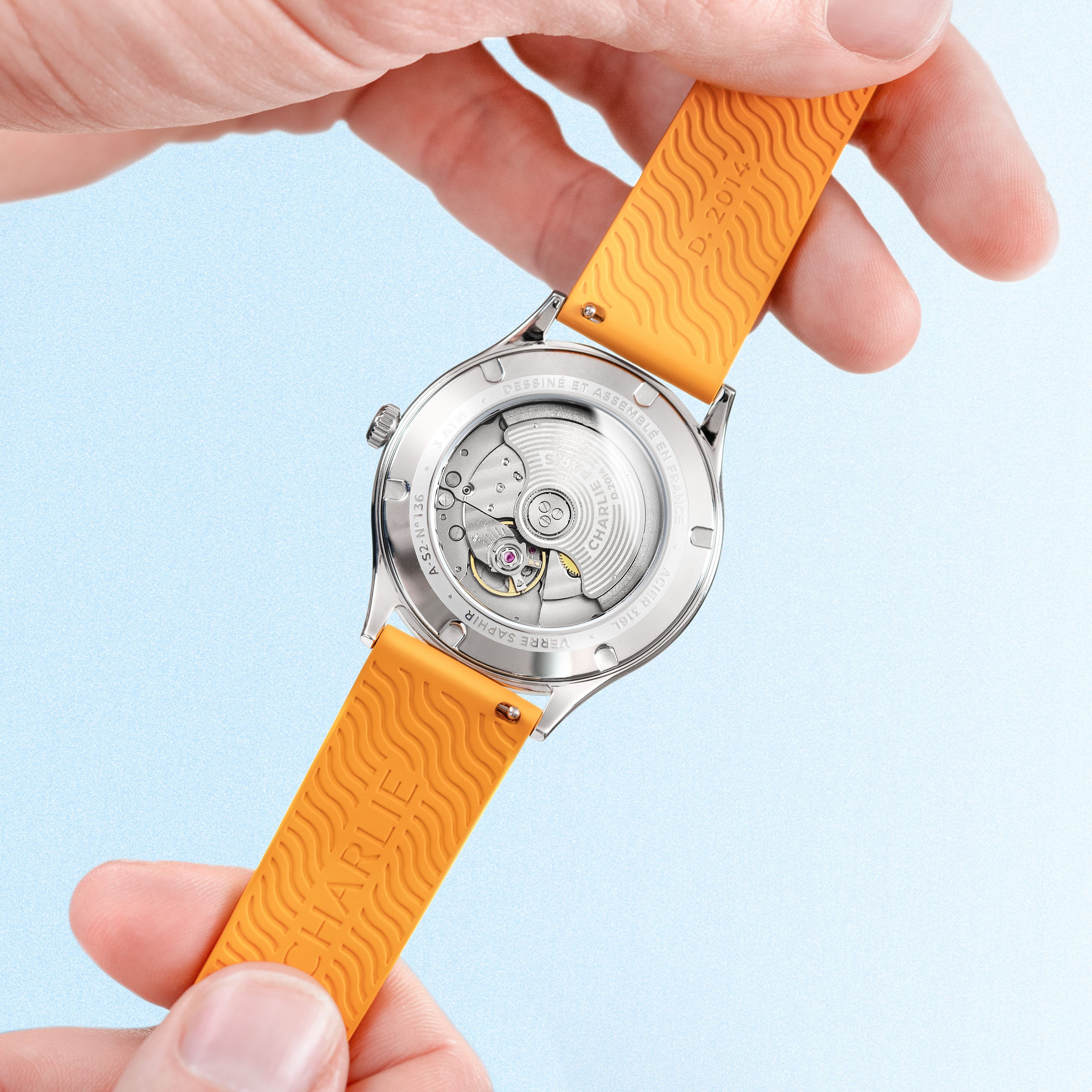Bracelet caoutchouc orange NBR 20mm