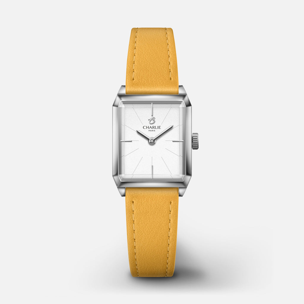 Bracelet cuir jaune toscan 14mm