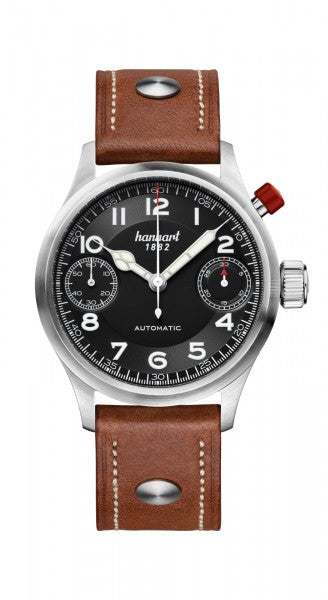 Montre Hanhart 1882 - Pioneer MonoScope Noir, lunette plate