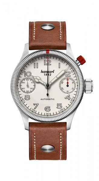 Montre Hanhart 1882 - Pioneer MonoScope Argent, lunette cannelée
