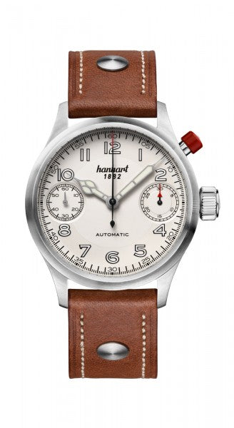 Montre Hanhart 1882 - Pioneer MonoScope Argent, lunette lisse