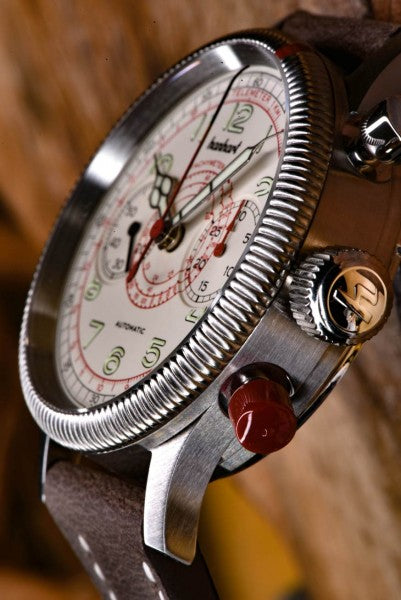 Montre Hanhart 1882 - Pioneer TachyTele couture écrue