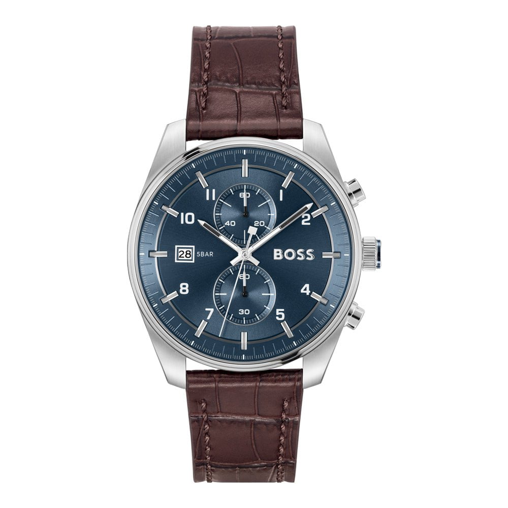 Montre BOSS Homme Skytraveller Chronographe en Cuir 1514194