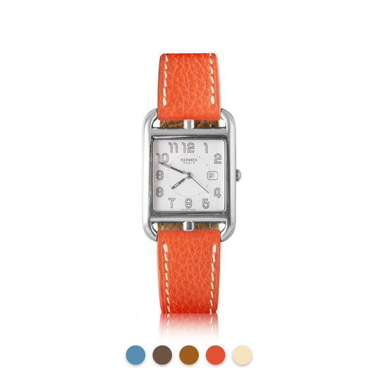 Hermès Cape Cod/Heure H - Bracelet montre en cuir - Buffle (bleu, camel, taupe, orange, beige)