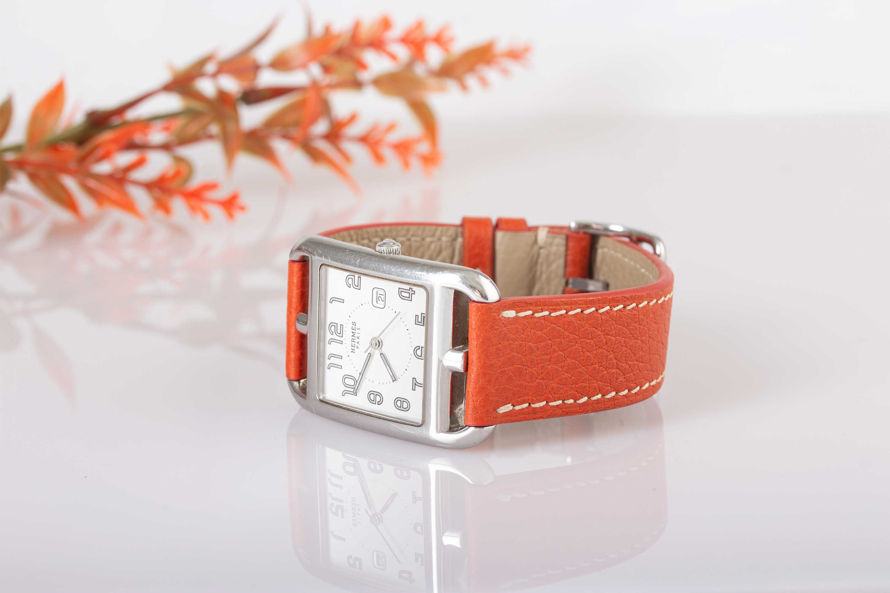 Hermès Cape Cod/Heure H - Bracelet montre en cuir - Buffle (bleu, camel, taupe, orange, beige)