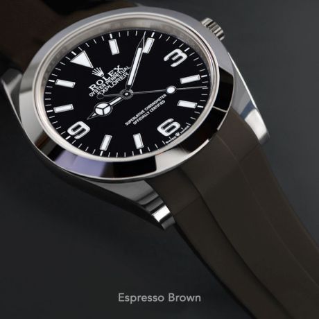 Rolex - Rubber B - Bracelet caoutchouc pour Explorer 224270 - Série boucle ardillon