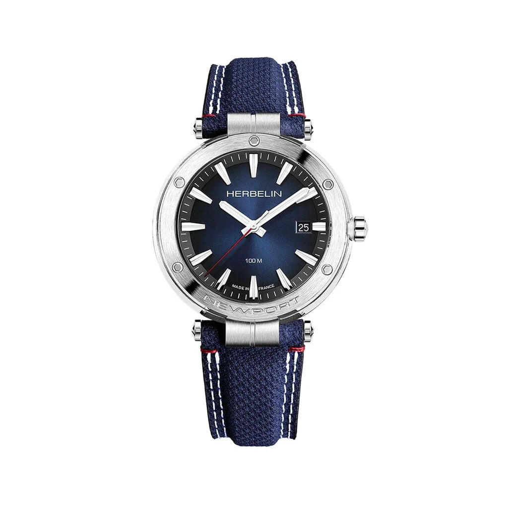 Montre HERBELIN Homme Newport Bleu en Cuir 12288A15BL